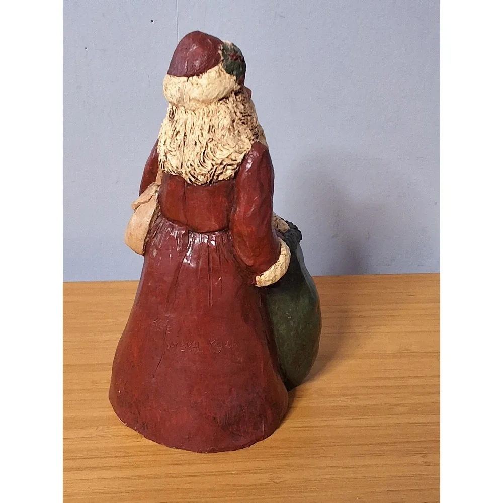 Vintage Betty Wolfe Signed Santa Claus Figurine Folk Art Christmas Decor 1994